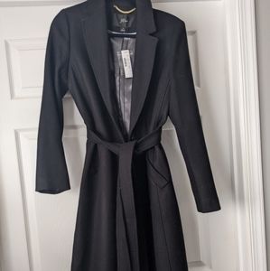 JCrew black Wrap Coat Double Serge Wool